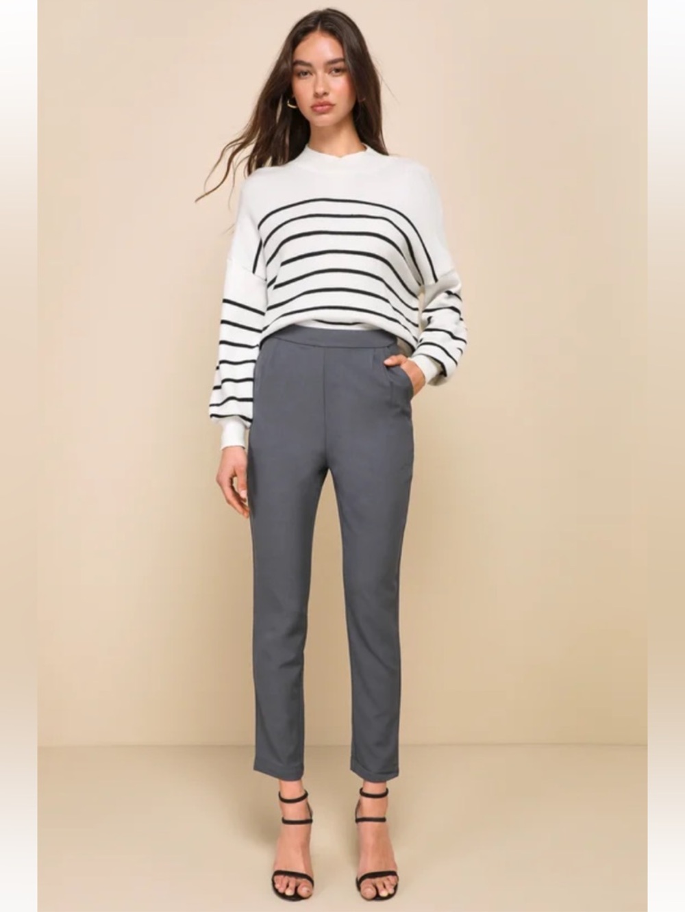 Grey High-Waisted Trouser Pants
Lulus
